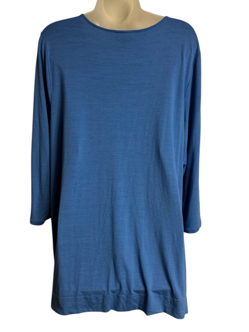 J. Jill Blue V-Neck 3/4 Sleeves Relaxed *LAYERED LOOK* Top LARGE #11 - Picture 5 of 8